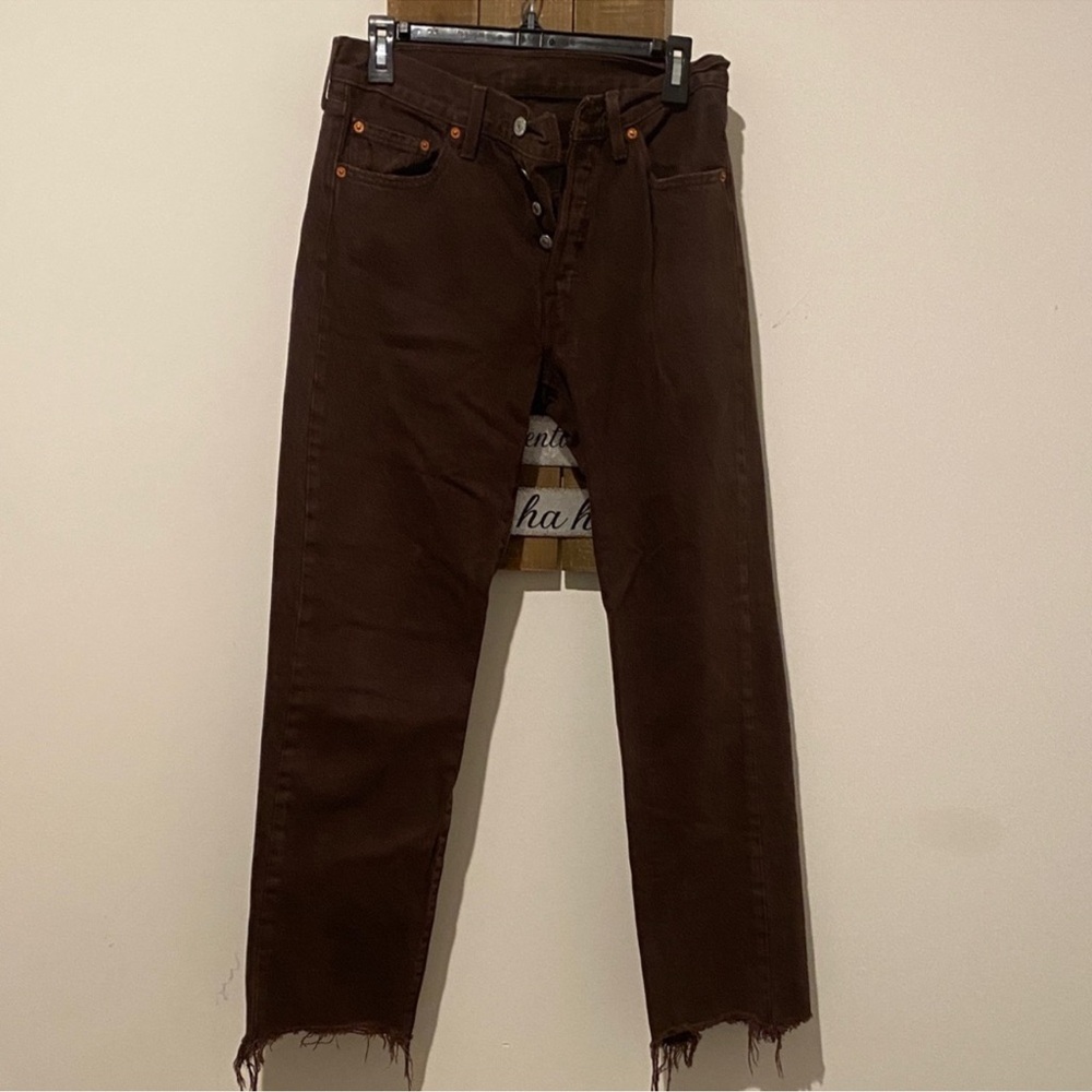 Brown Straight Leg Levi Jeans